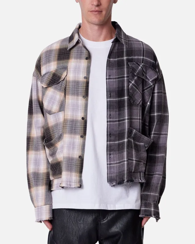MNML Mixed Flannel Button Up Shirt Olive/Brown sold by Culture Kings