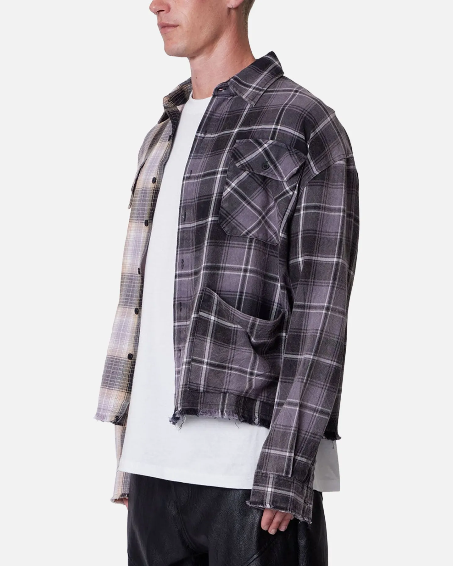 MNML Mixed Flannel Button Up Shirt Olive/Brown sold by Culture Kings product image thumbnail 2