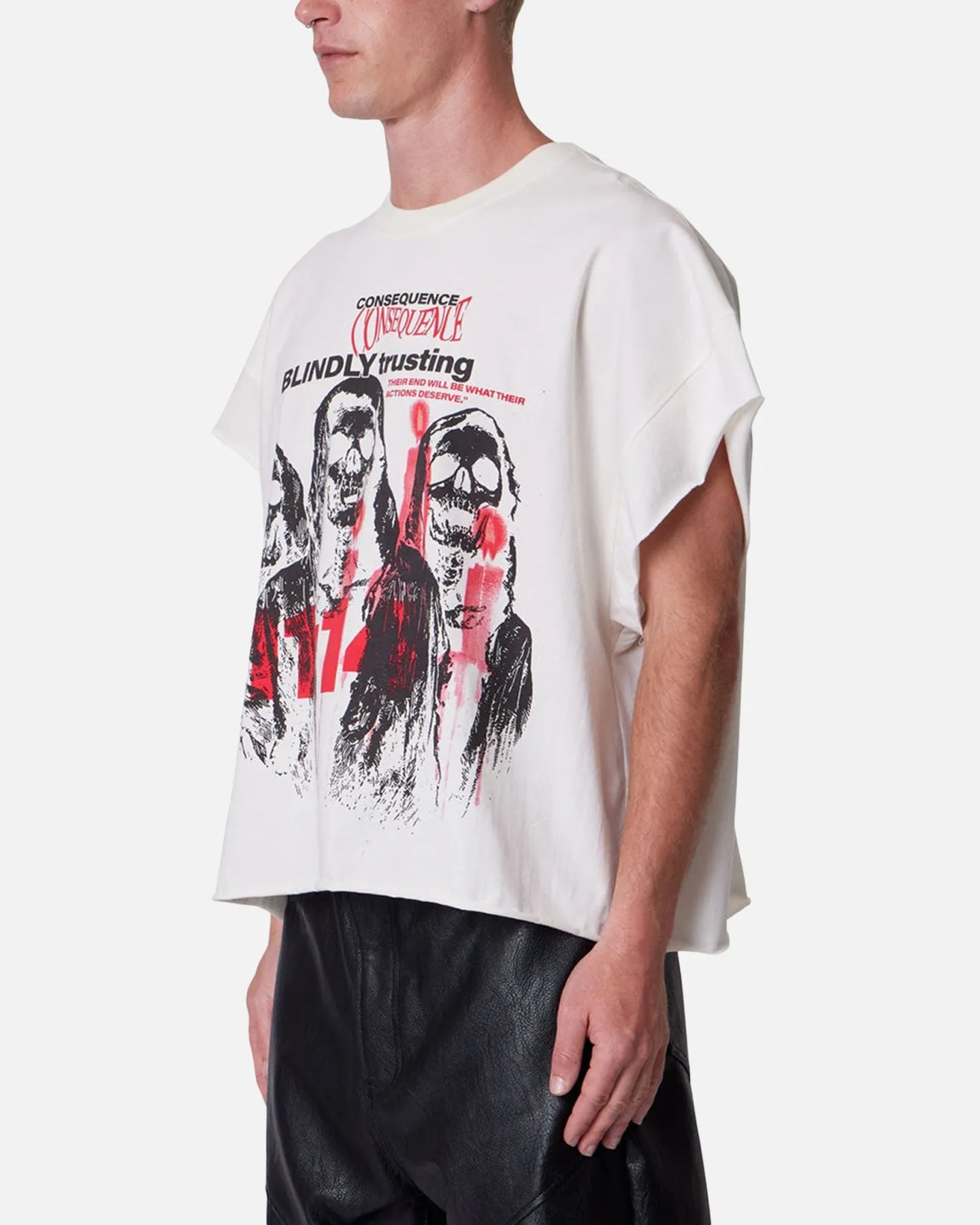 MNML Grim Cutoff Muscle T-Shirt Off White sold by Culture Kings product image thumbnail 2