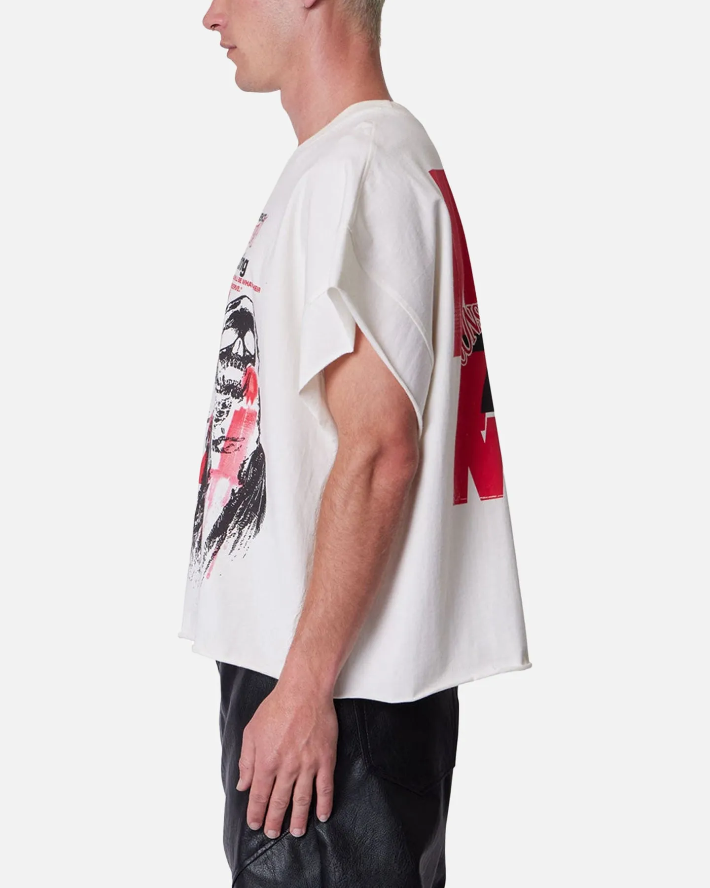 MNML Grim Cutoff Muscle T-Shirt Off White sold by Culture Kings product image thumbnail 3