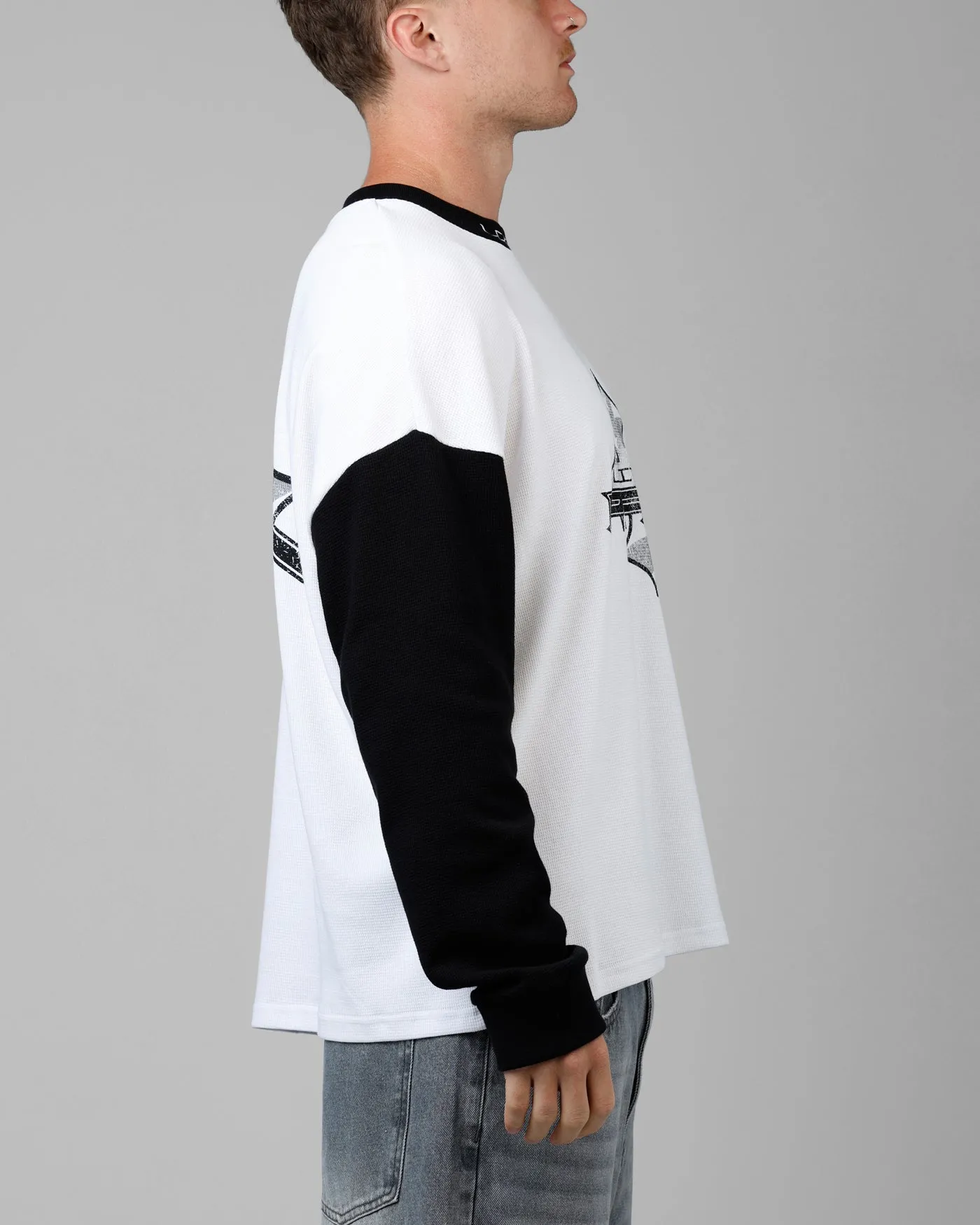 Loiter Biome Waffle Long Sleeve T-Shirt White/Black sold by Culture Kings product image thumbnail 4