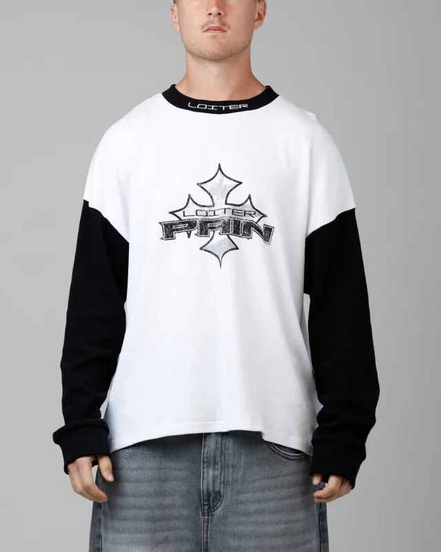 Loiter Biome Waffle Long Sleeve T-Shirt White/Black sold by Culture Kings
