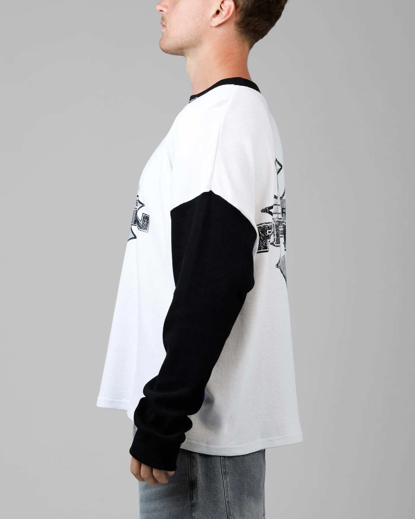Loiter Biome Waffle Long Sleeve T-Shirt White/Black sold by Culture Kings product image thumbnail 5