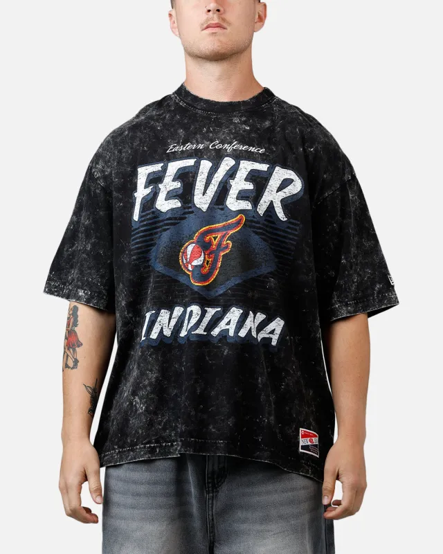 New Era Indiana Fever Boxy Essentials T-Shirt Washed Black sold by Culture Kings