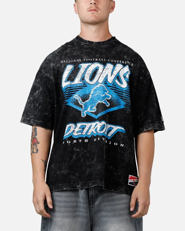 New Era Detroit Lions Boxy Essentials T-Shirt Washed Black sold by Culture Kings