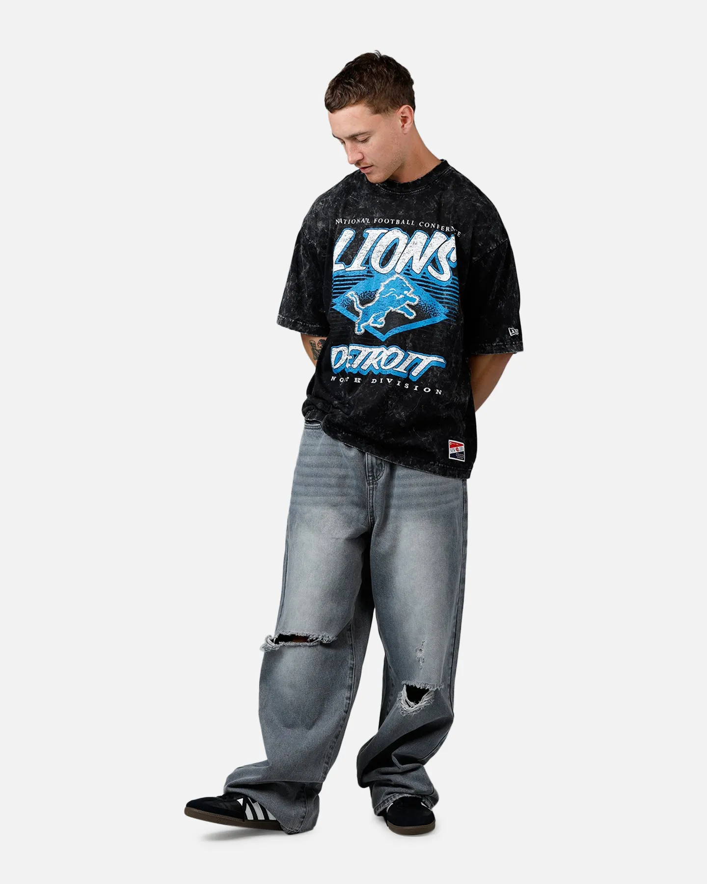 New Era Detroit Lions Boxy Essentials T-Shirt Washed Black sold by Culture Kings product image thumbnail 3