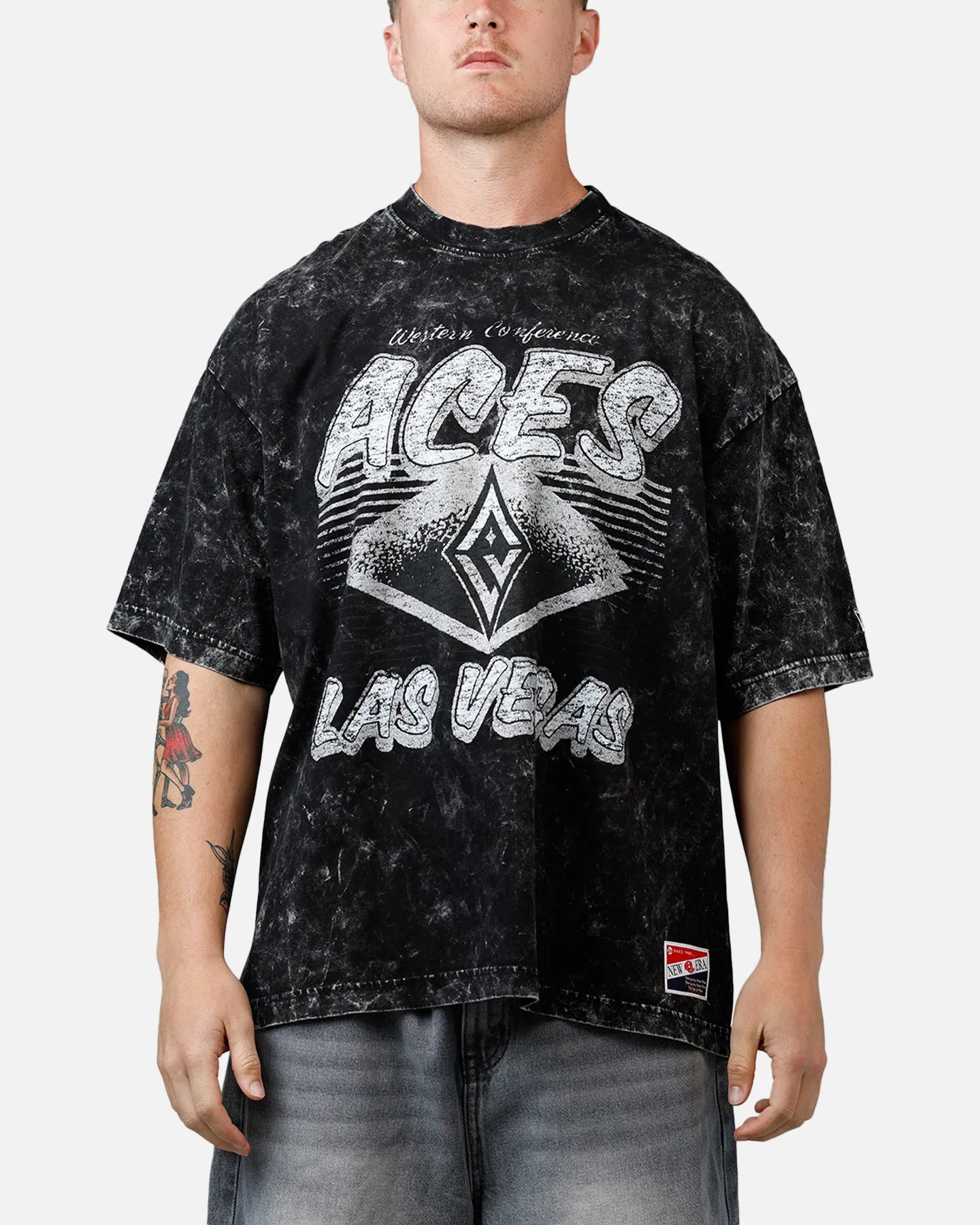 New Era Las Vegas Aces Boxy Essentials T-Shirt Washed Black sold by Culture Kings