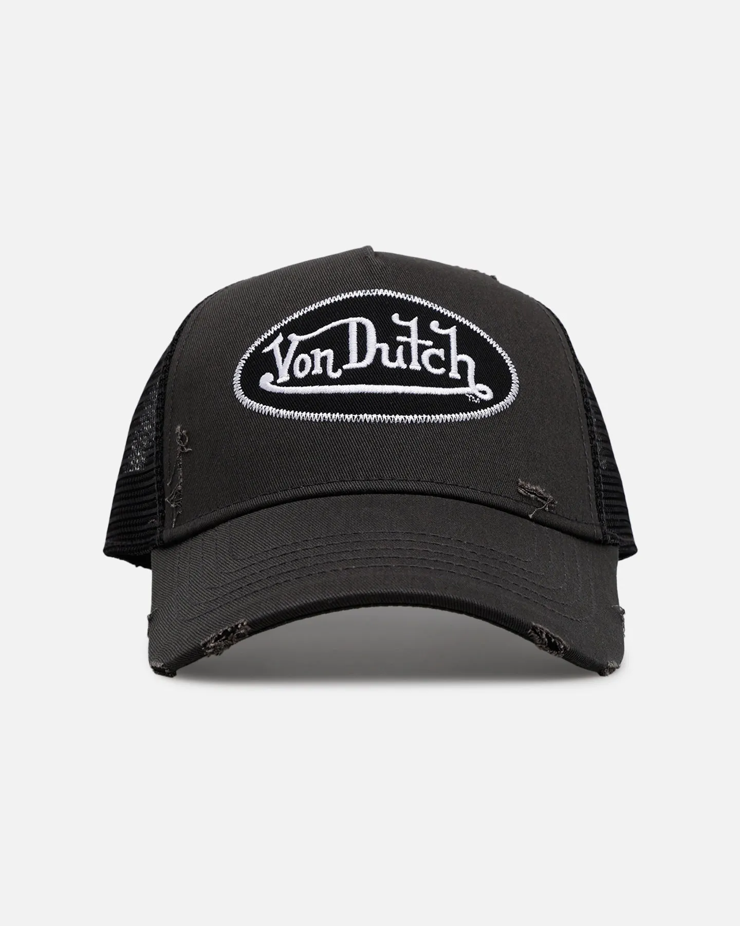Von Dutch Torn Trucker Snapback Black sold by Culture Kings