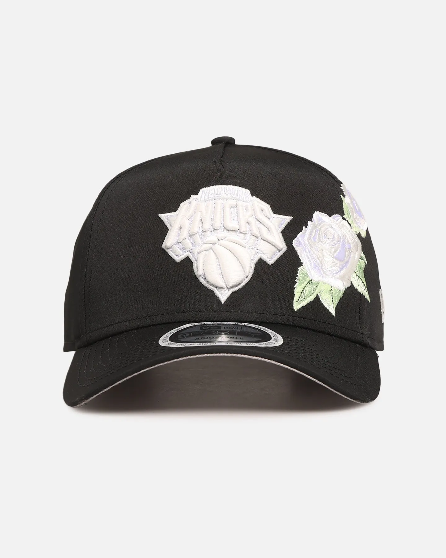 New Era New York Knicks 'Glow Rose' 9FORTY A-Frame Snapback Black sold by Culture Kings