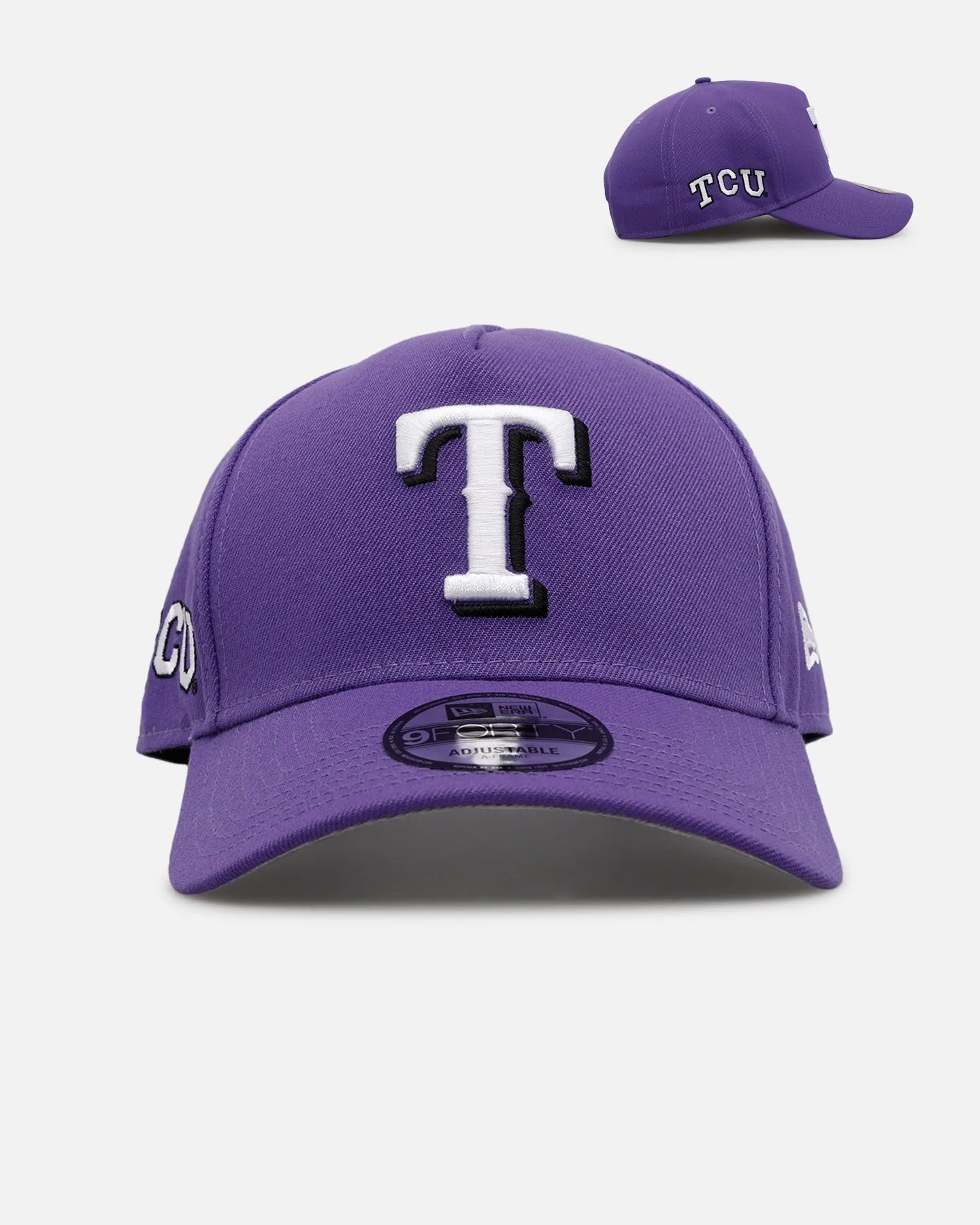 New Era Texas Rangers 'College Crossover' TCU Horned Frogs 9FORTY A-Frame Snapback Official Team Color sold by Culture Kings