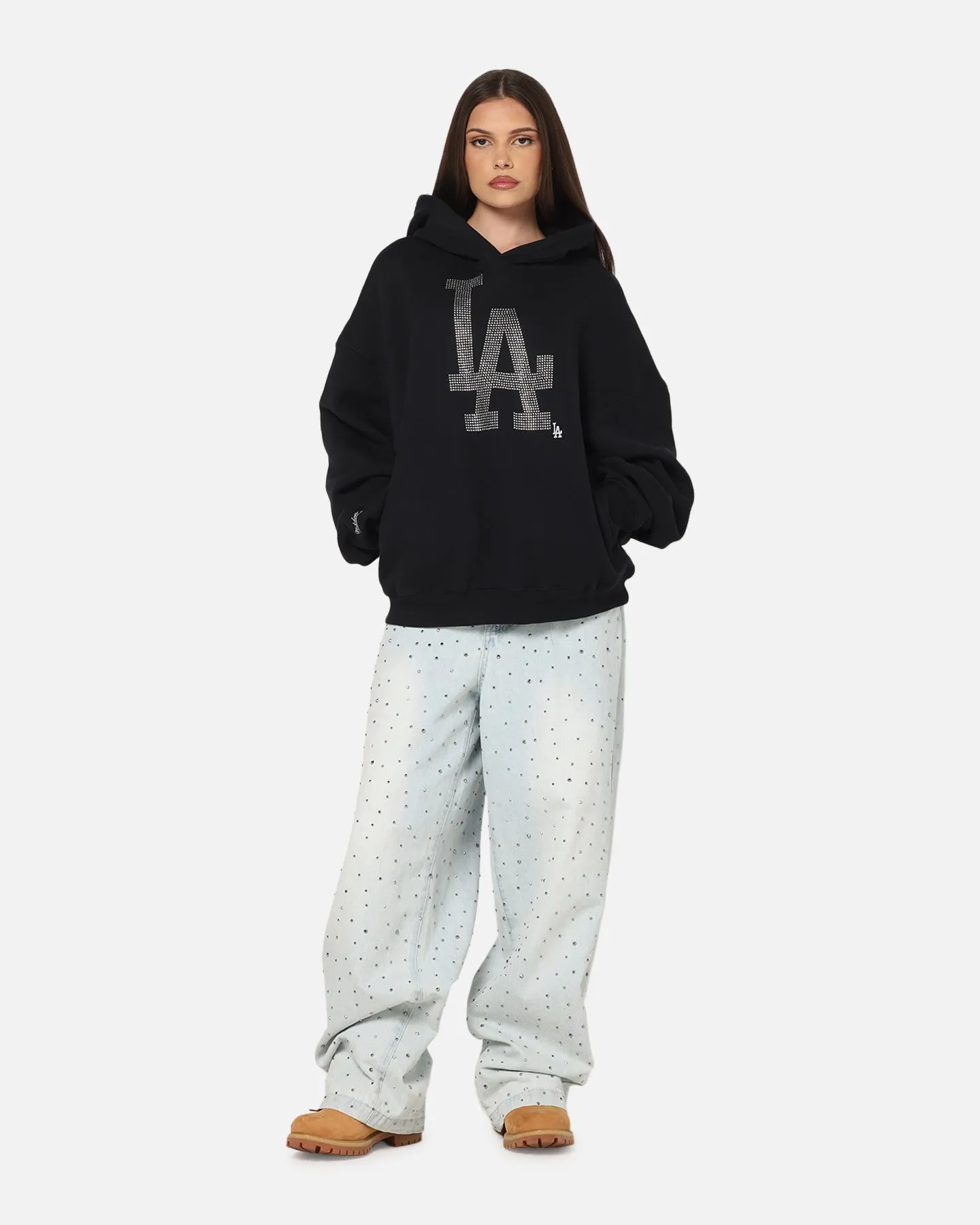 Mitchell & Ness Los Angeles Dodgers Rhinestone Hoodie Faded Black sold by Culture Kings product image thumbnail 2
