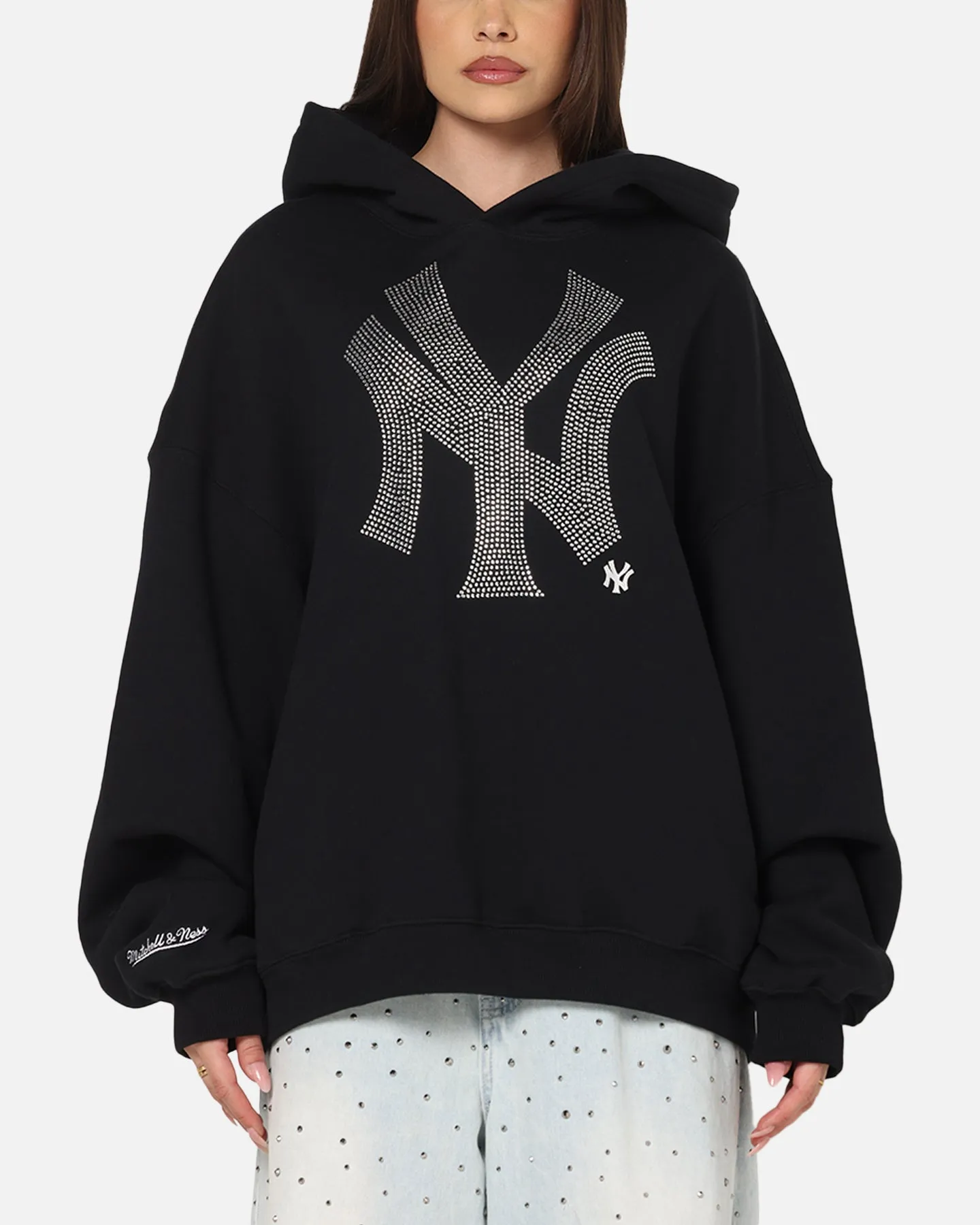 Mitchell & Ness New York Yankees Rhinestone Hoodie Faded Black sold by Culture Kings