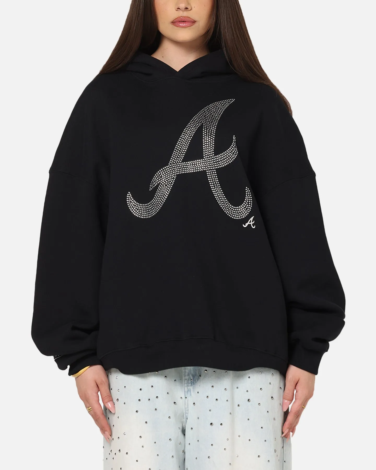 Mitchell & Ness Atlanta Braves Rhinestone Hoodie Faded Black sold by Culture Kings