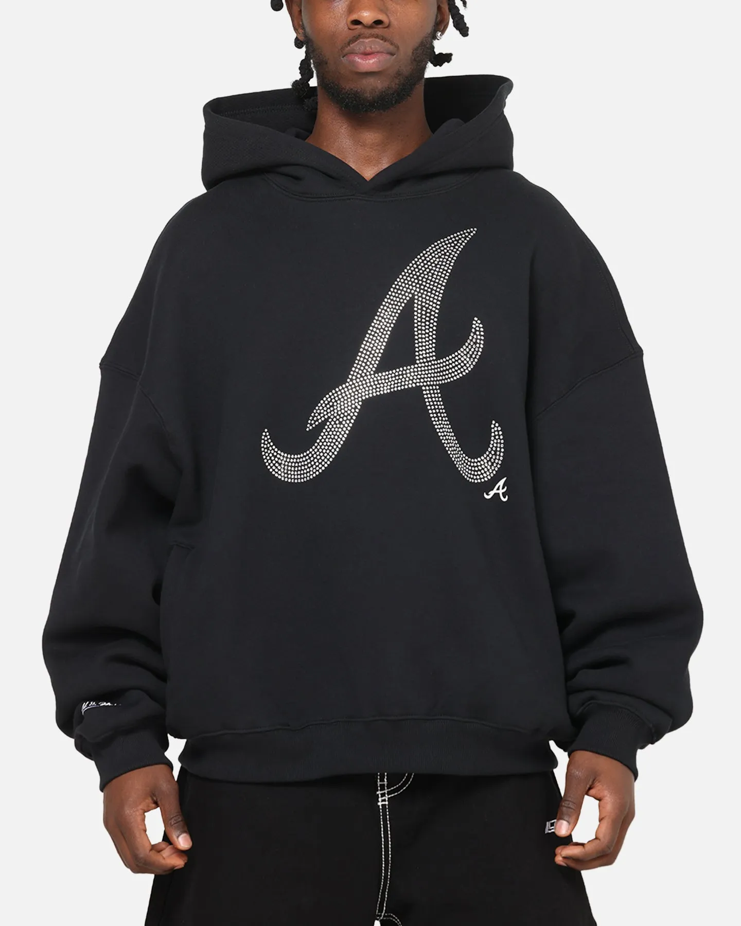 Mitchell & Ness Atlanta Braves Rhinestone Hoodie Faded Black sold by Culture Kings