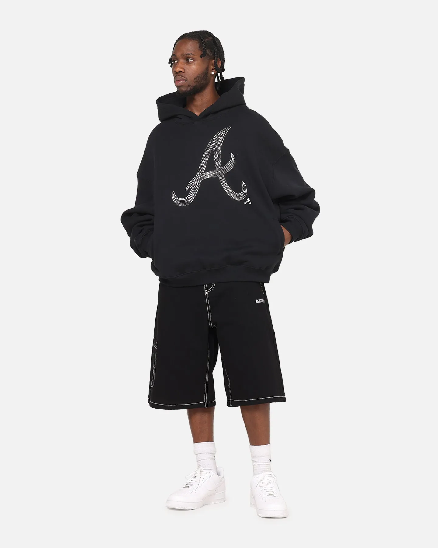 Mitchell & Ness Atlanta Braves Rhinestone Hoodie Faded Black sold by Culture Kings product image thumbnail 2