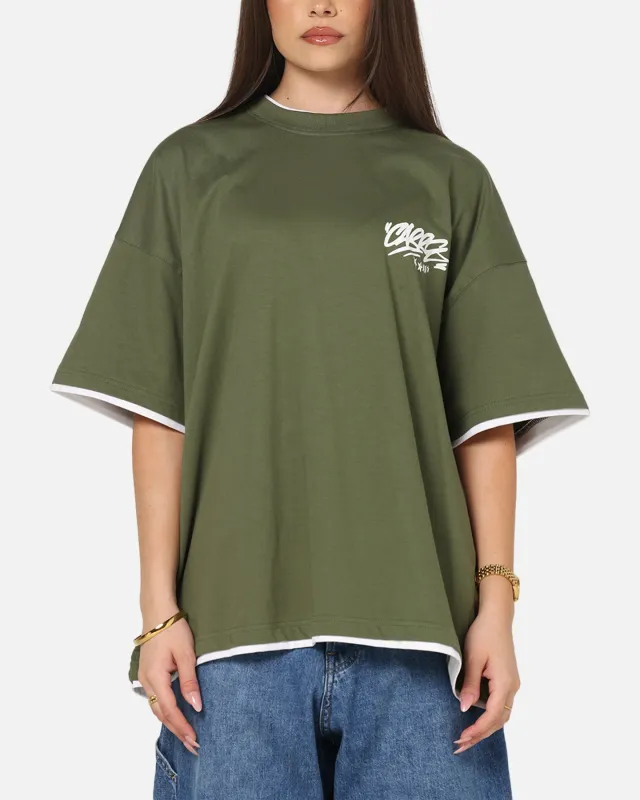 Carre Motion Layered T-Shirt Green/White sold by Culture Kings