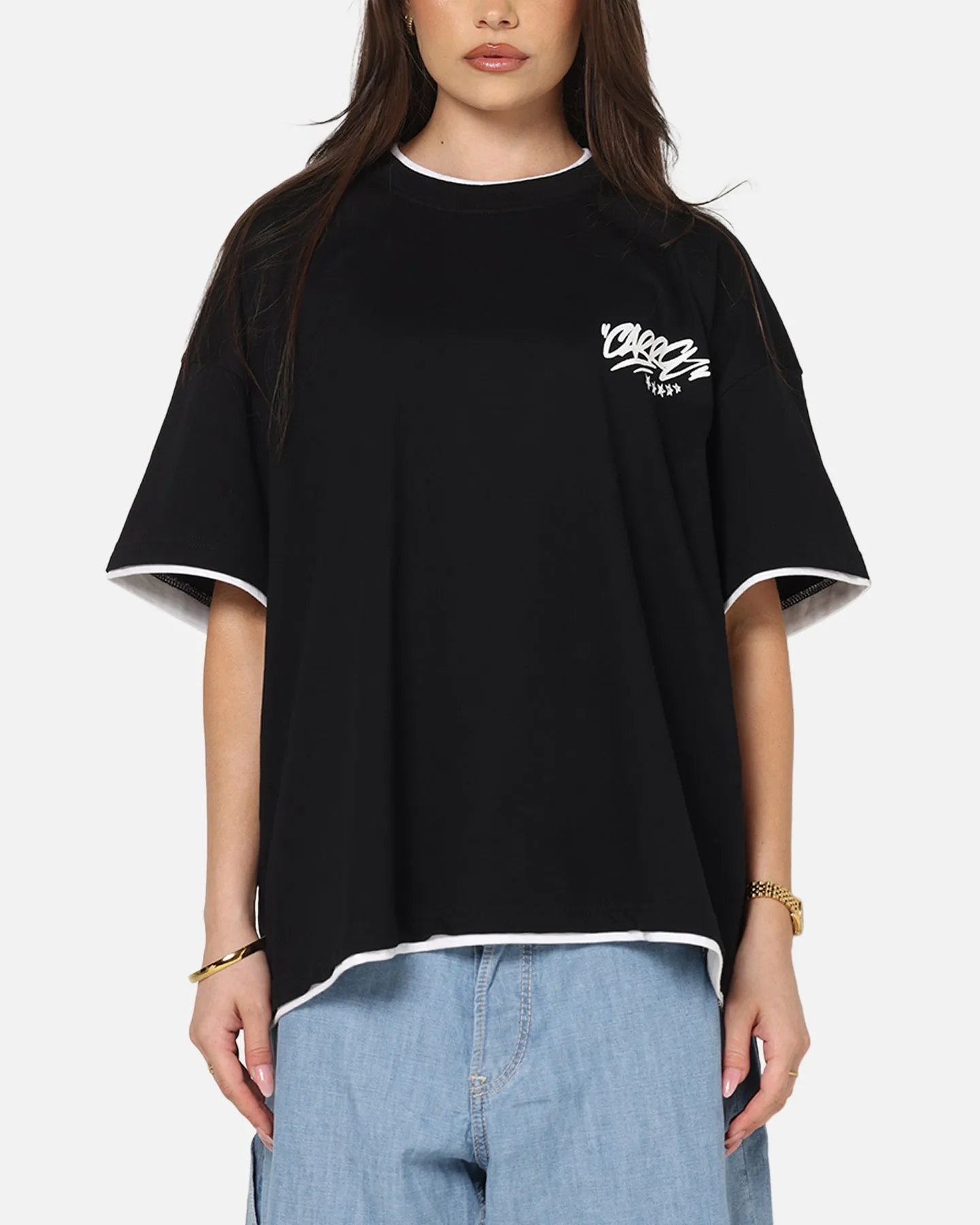 Carre Motion Layered T-Shirt Black/White sold by Culture Kings