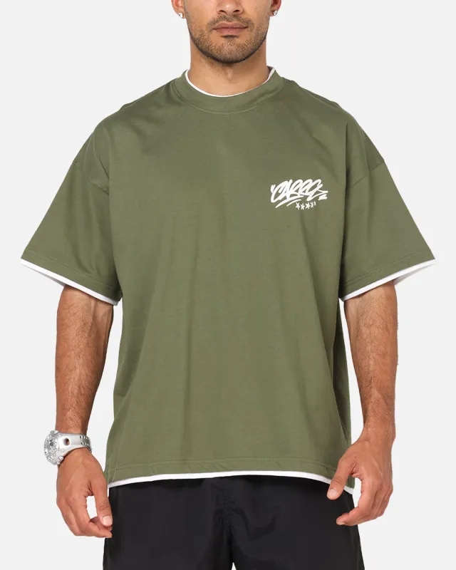 Carre Motion Layered T-Shirt Green/White sold by Culture Kings