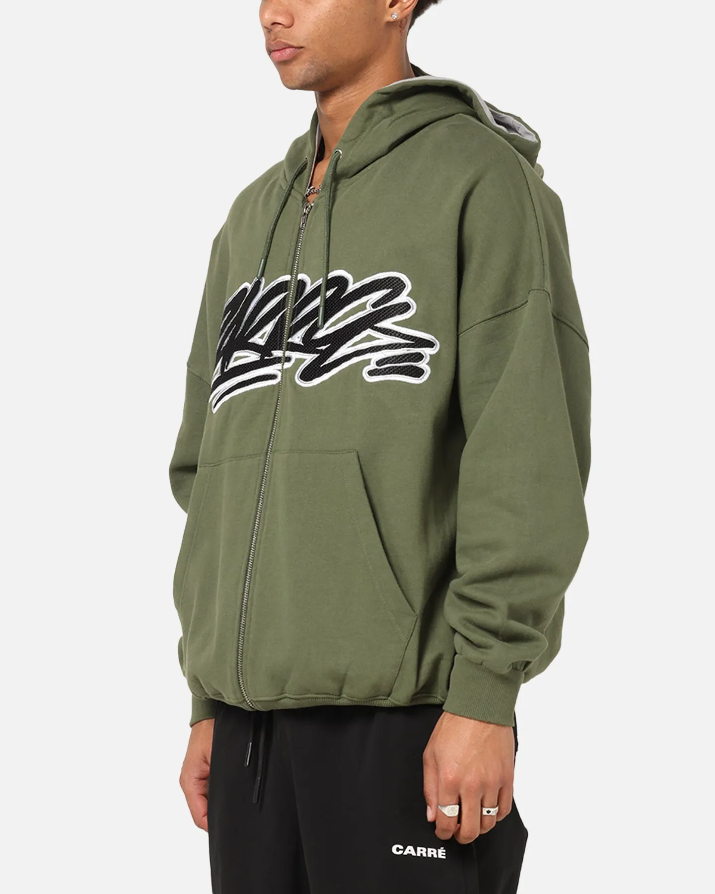 Carre Terrace Zip Hoodie Olive sold by Culture Kings product image thumbnail 5