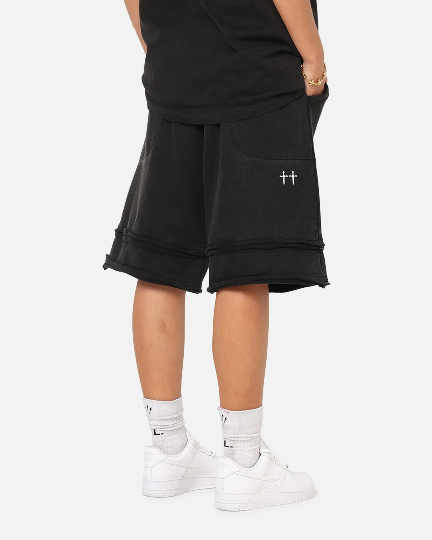 Saint Morta Gothic Layered Sweat Shorts Black sold by Culture Kings product image thumbnail 5