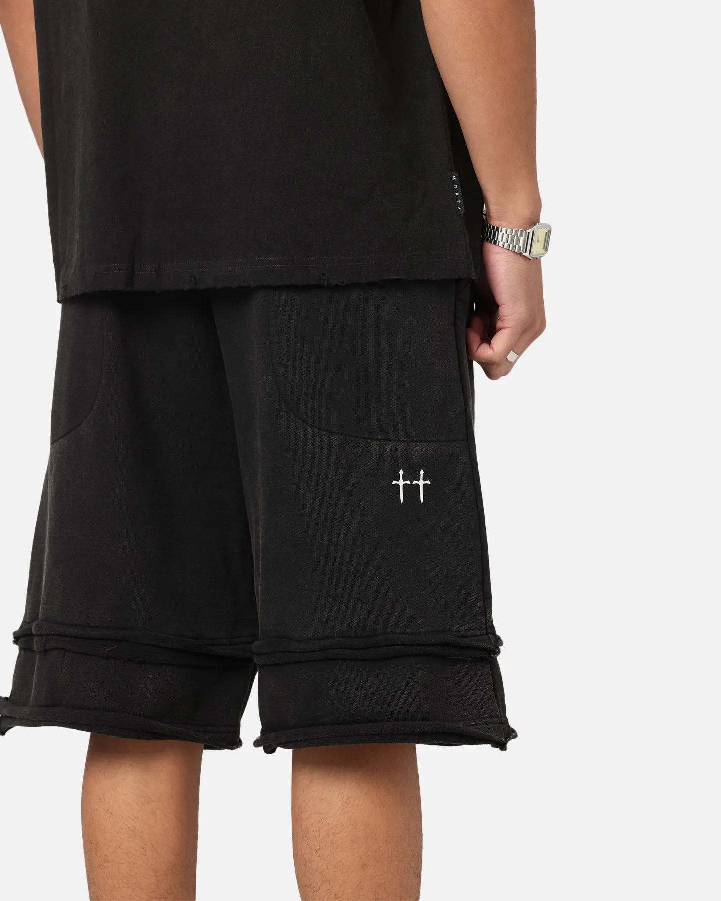 Saint Morta Gothic Layered Sweat Shorts Black sold by Culture Kings product image thumbnail 4