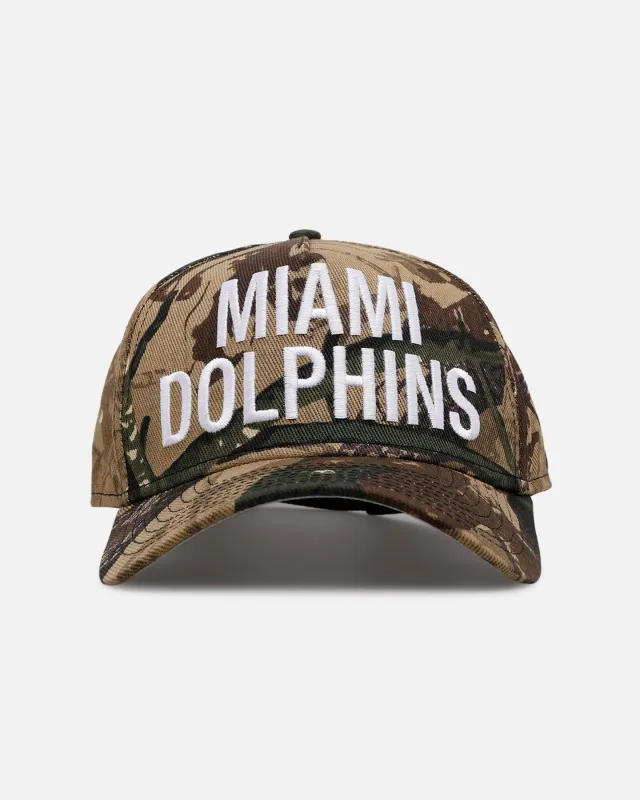 New Era Miami Dolphins 'Bold' 9FORTY A-Frame Strapback Camo sold by Culture Kings