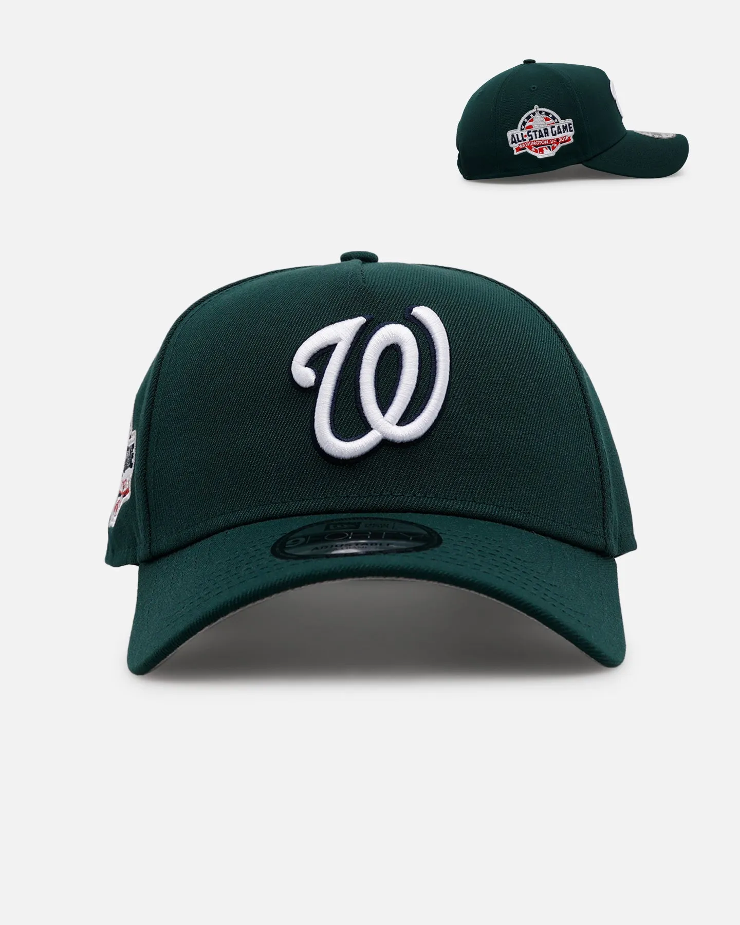 New Era Washington Nationals 'Evergreen' 9FORTY A-Frame Snapback Dark Green sold by Culture Kings