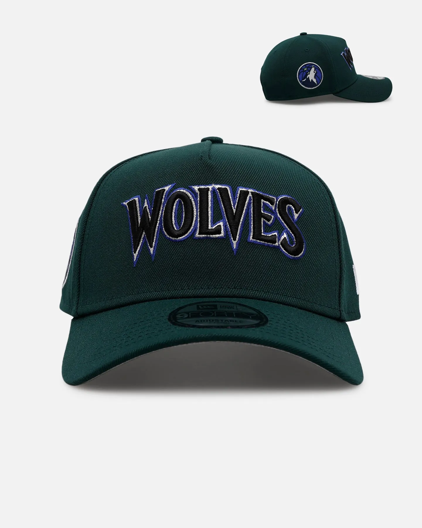 New Era Minnesota Timberwolves 'Evergreen' 9FORTY A-Frame Snapback Dark Green sold by Culture Kings