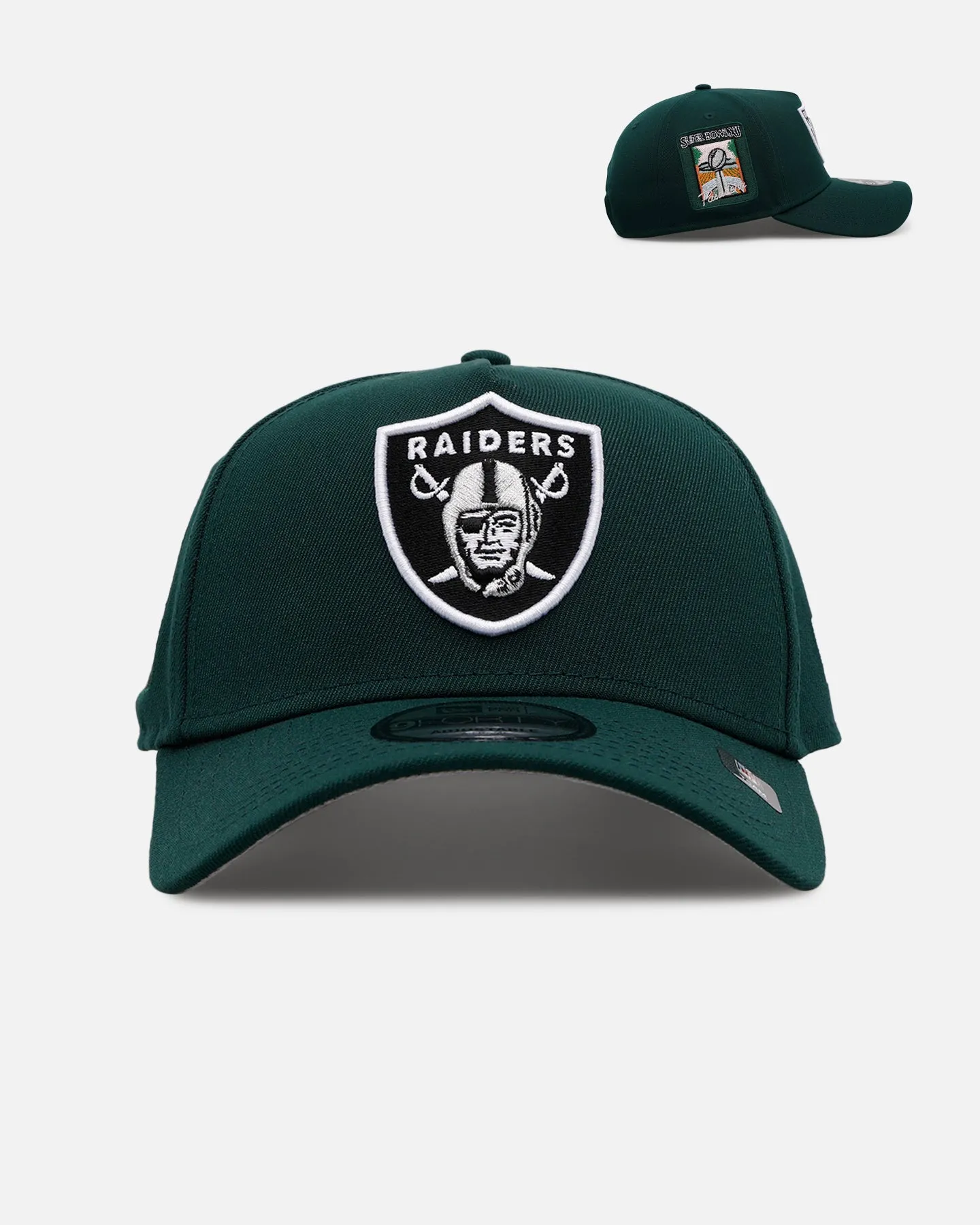 New Era Las Vegas Raiders 'Evergreen' 9FORTY A-Frame Snapback Dark Green sold by Culture Kings