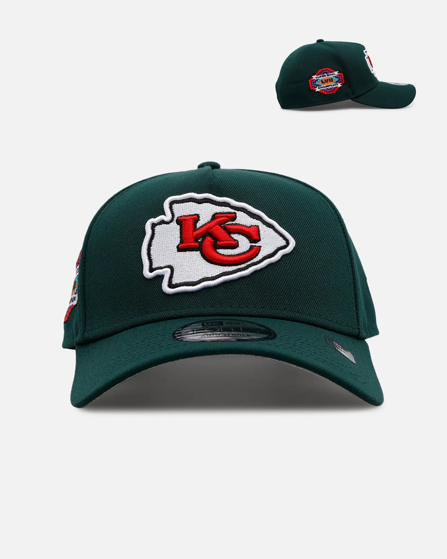 New Era Kansas City Chiefs 'Evergreen' 9FORTY A-Frame Snapback Dark Green sold by Culture Kings