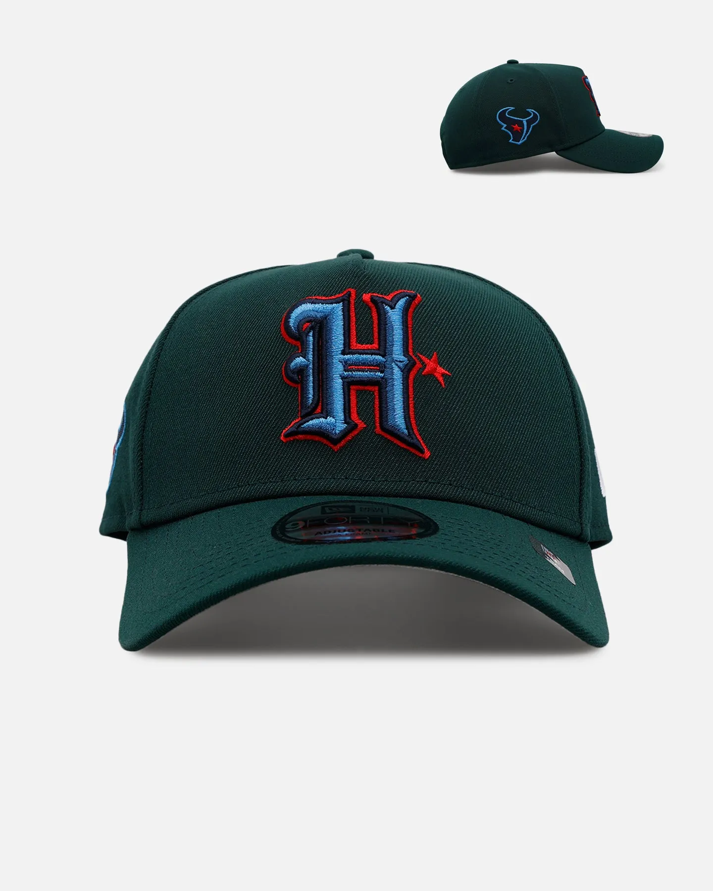 New Era Houston Texans 'Evergreen' 9FORTY A-Frame Snapback Dark Green sold by Culture Kings