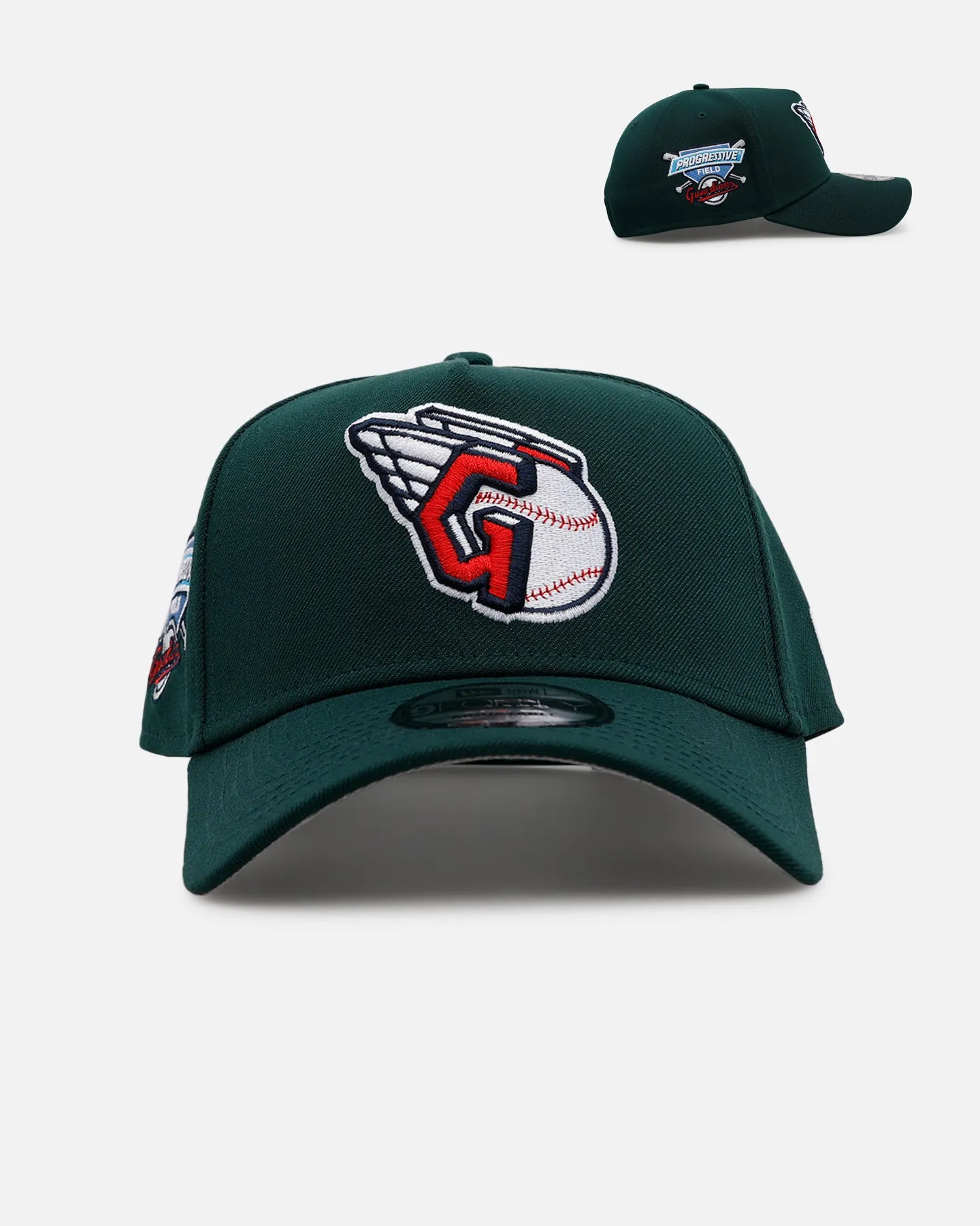 New Era Cleveland Guardians 'Evergreen' 9FORTY A-Frame Snapback Dark Green sold by Culture Kings