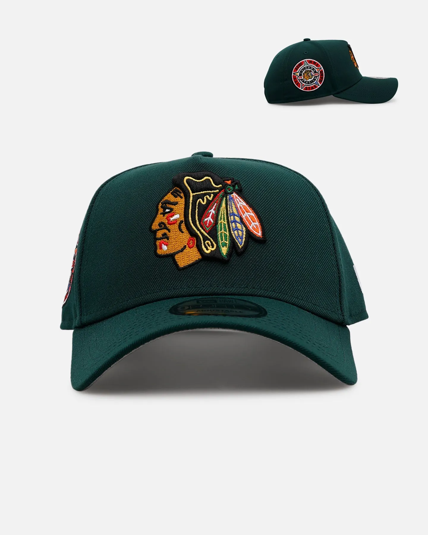 New Era Chicago Blackhawks 'Evergreen' 9FORTY A-Frame Snapback Dark Green sold by Culture Kings