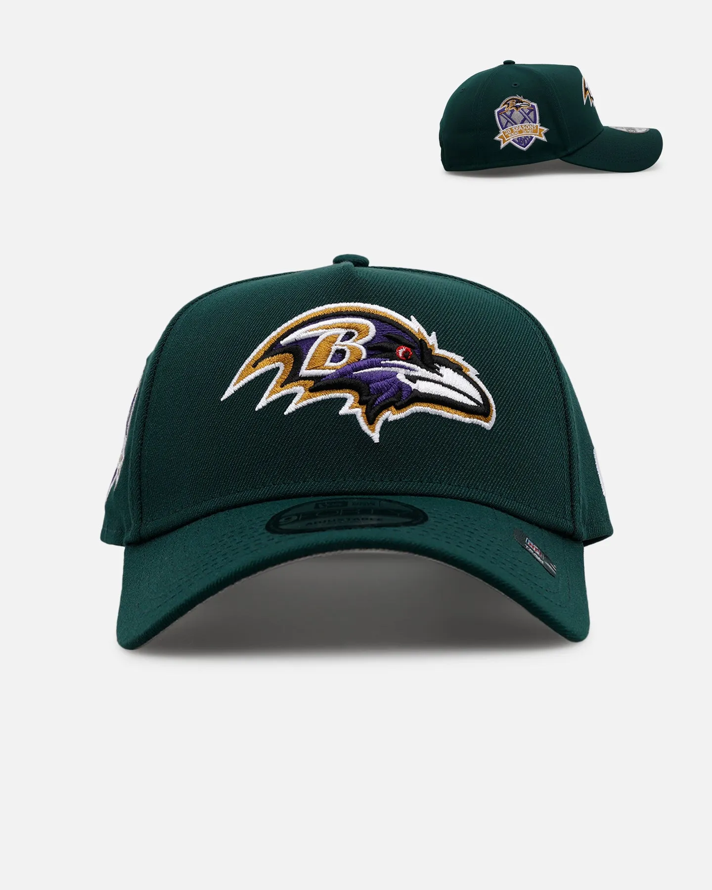 New Era Baltimore Ravens 'Evergreen' 9FORTY A-Frame Snapback Dark Green sold by Culture Kings
