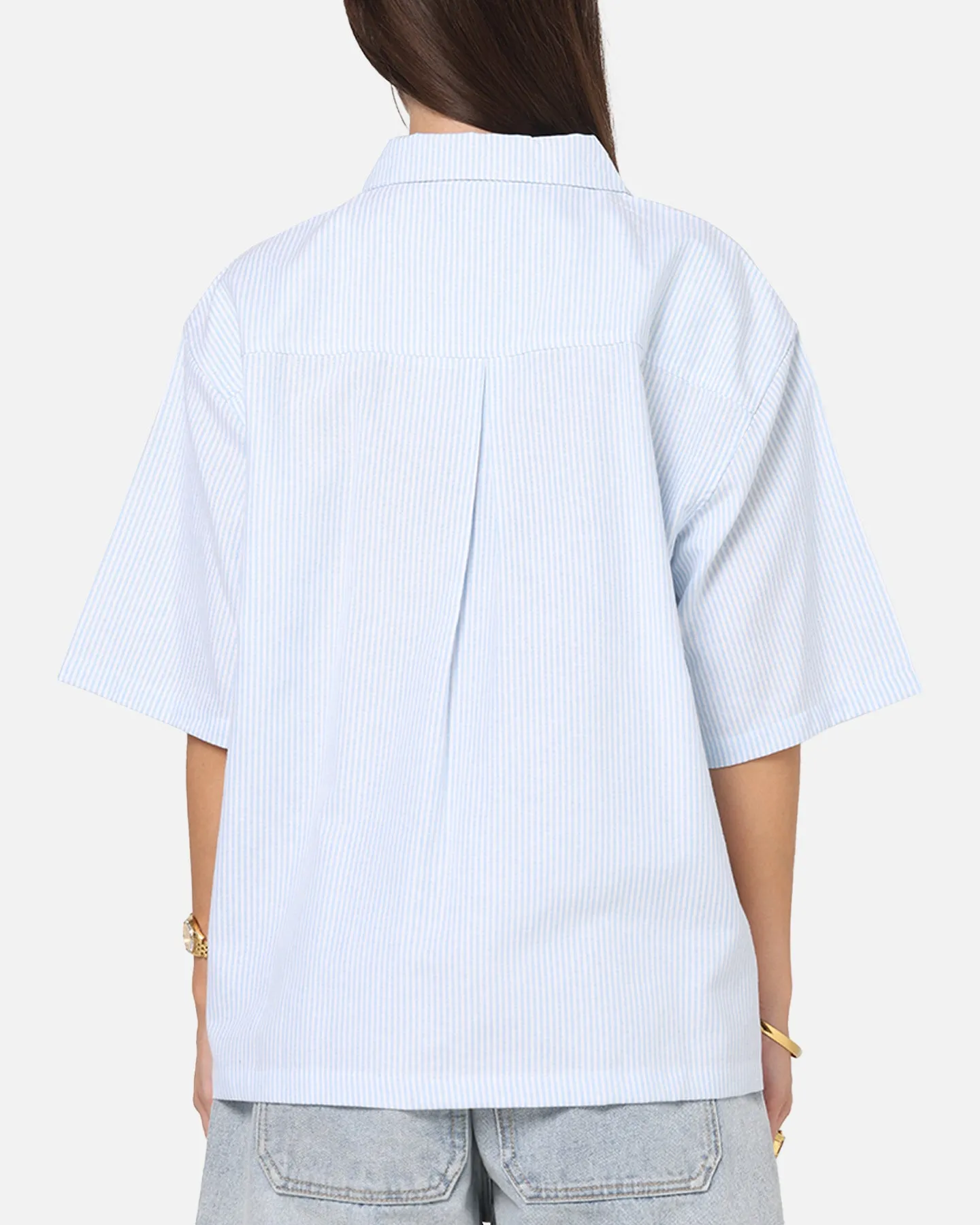 Carre Oxford Stripe Zip Up Shirt Blue/White Stripe sold by Culture Kings product image thumbnail 3