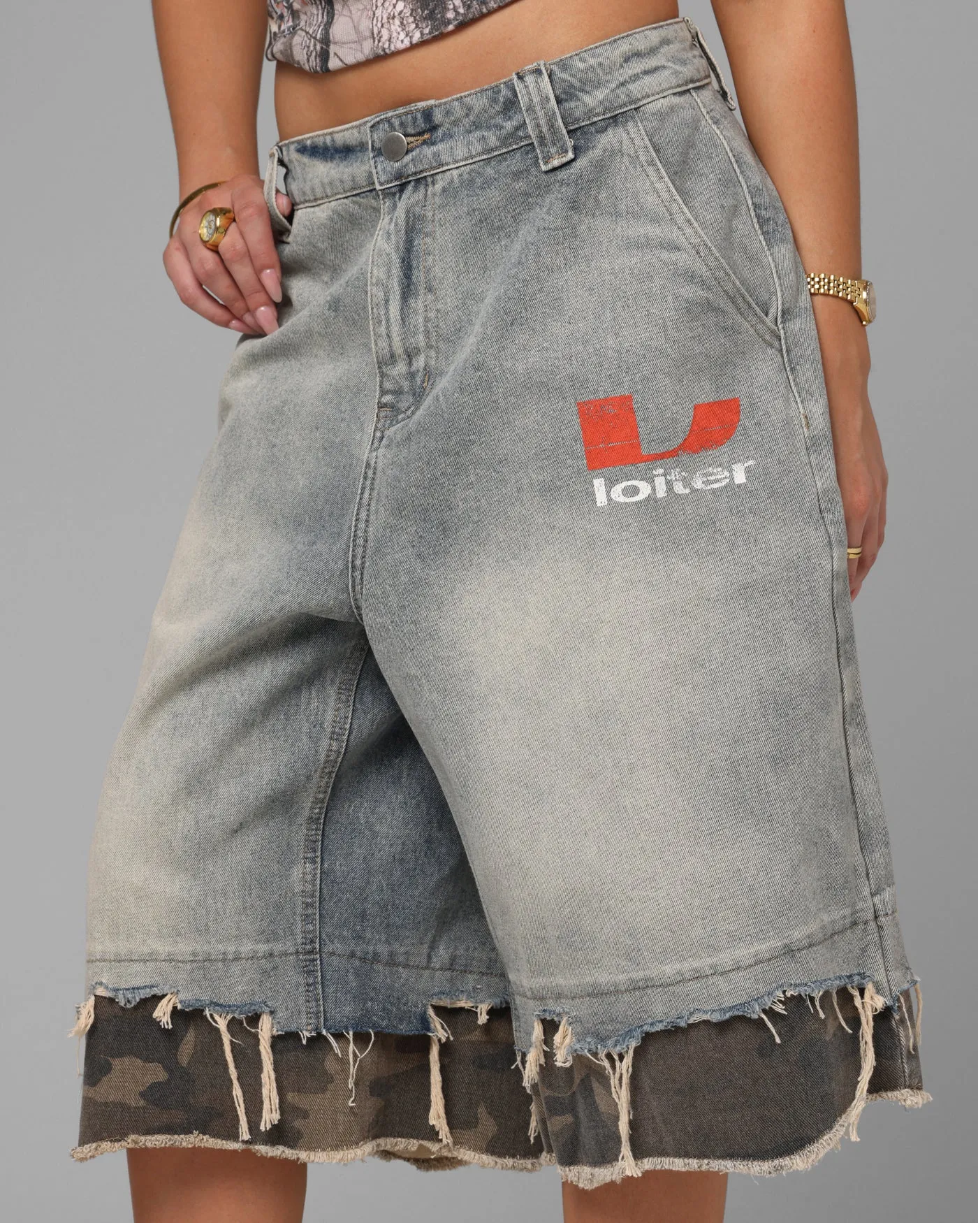Loiter Oil Rig Denim Jorts Blue Wash sold by Culture Kings product image thumbnail 4