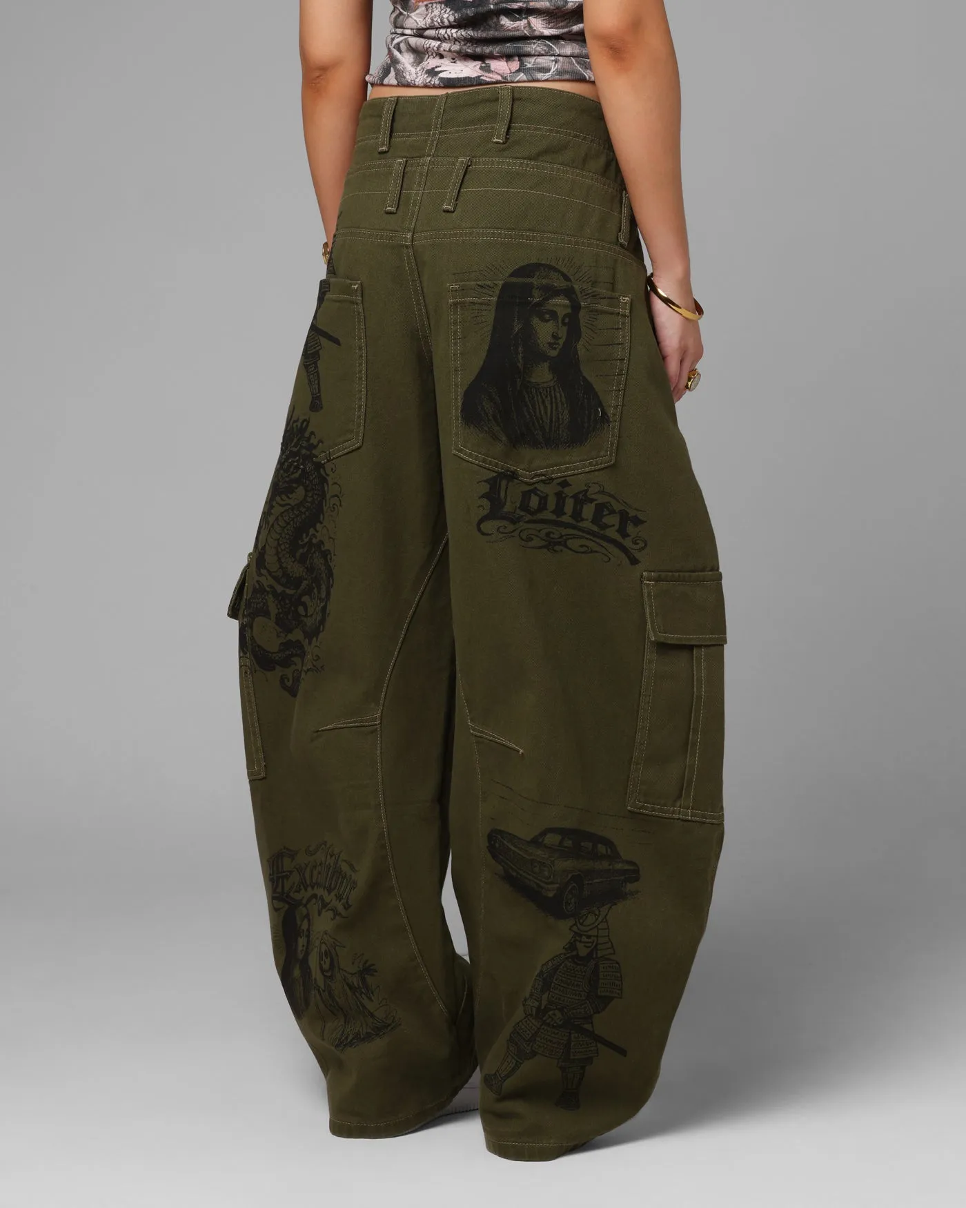 Loiter Layered Holy Fire Cargo Pants Khaki sold by Culture Kings product image thumbnail 5