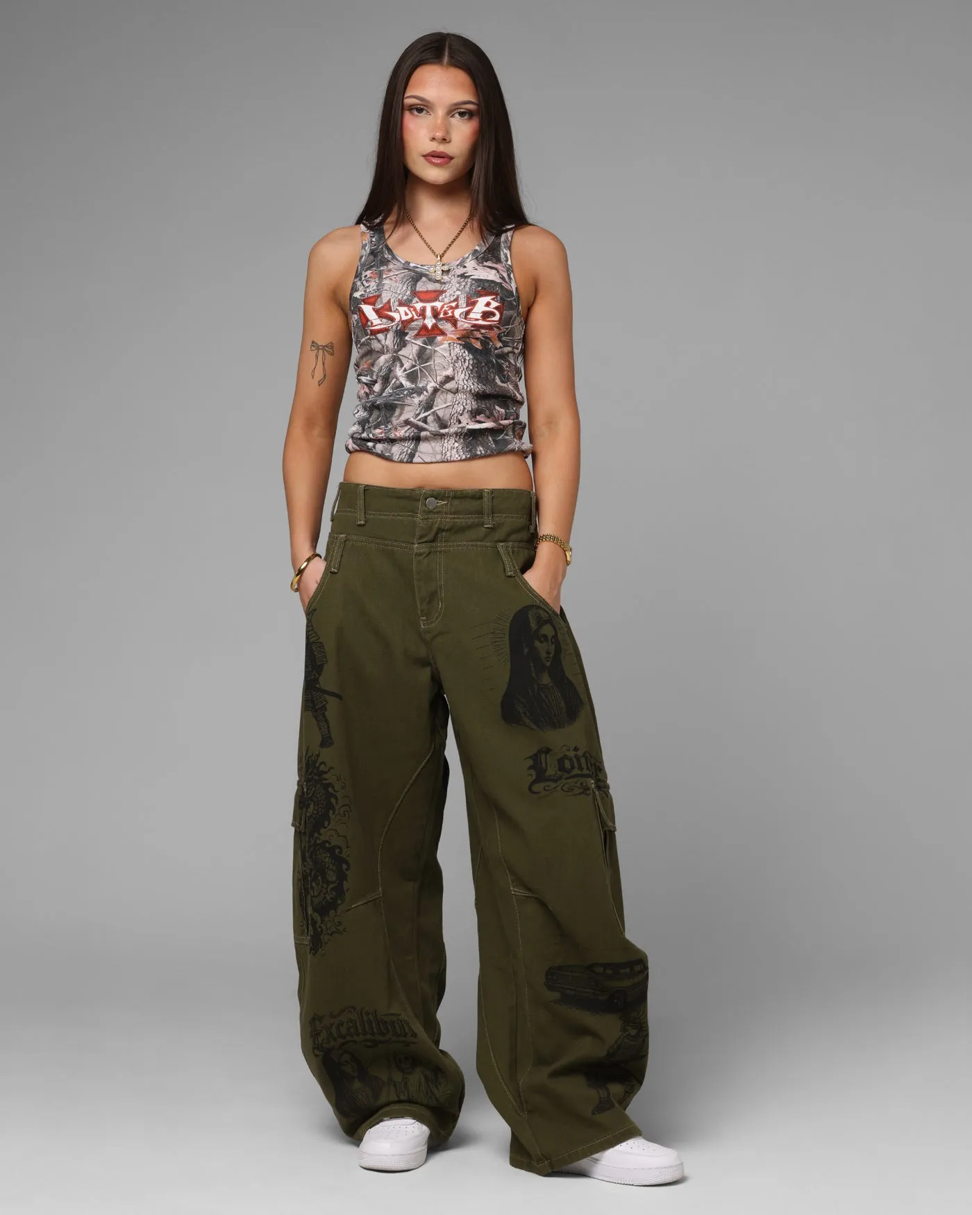 Loiter Layered Holy Fire Cargo Pants Khaki sold by Culture Kings product image thumbnail 2