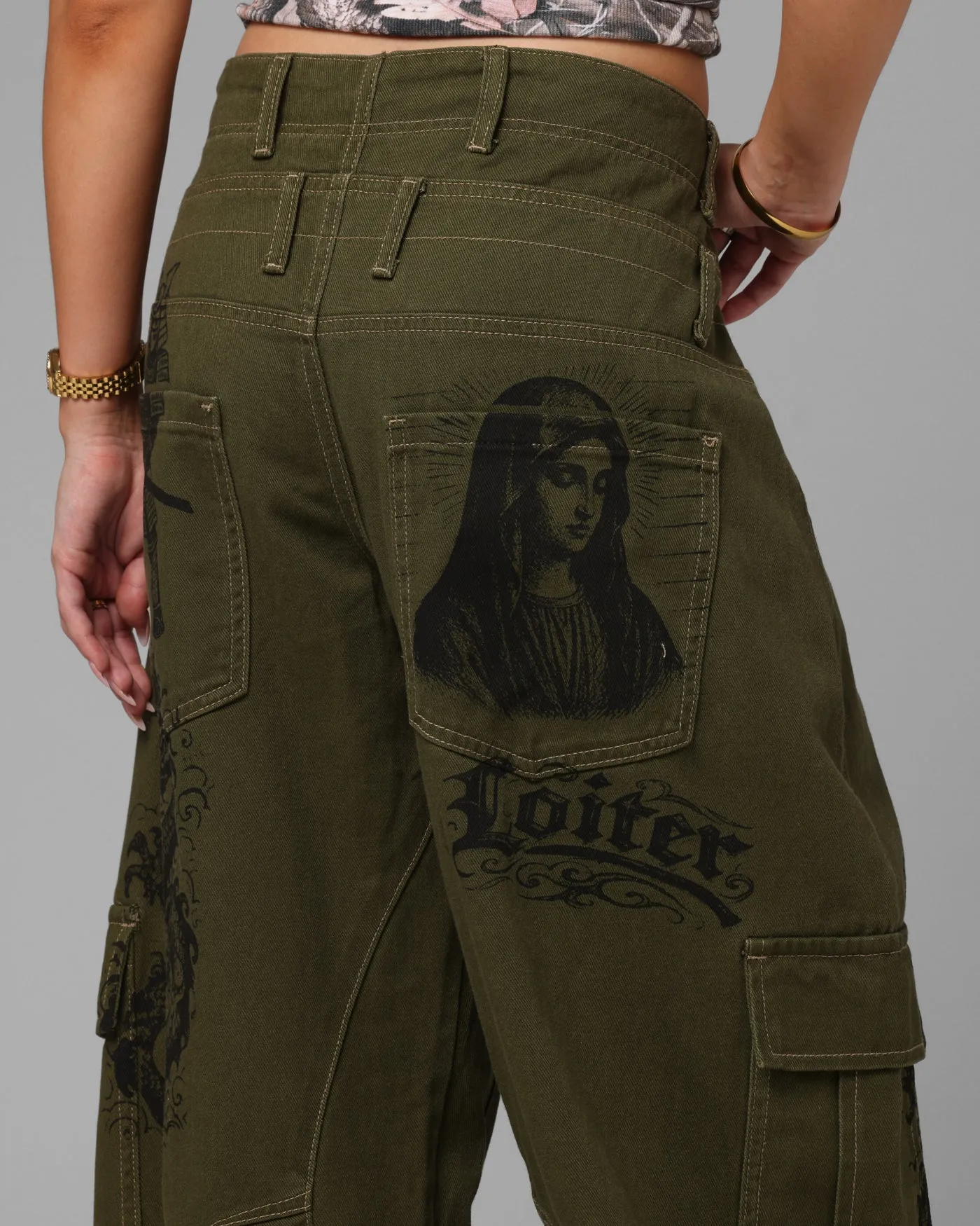 Loiter Layered Holy Fire Cargo Pants Khaki sold by Culture Kings product image thumbnail 4
