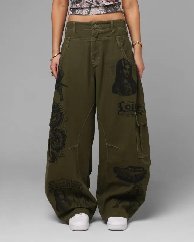 Loiter Layered Holy Fire Cargo Pants Khaki sold by Culture Kings