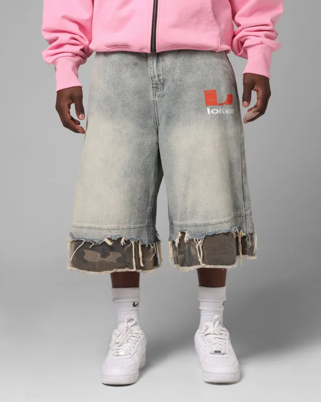 Loiter Oil Rig Denim Jorts Blue Wash sold by Culture Kings