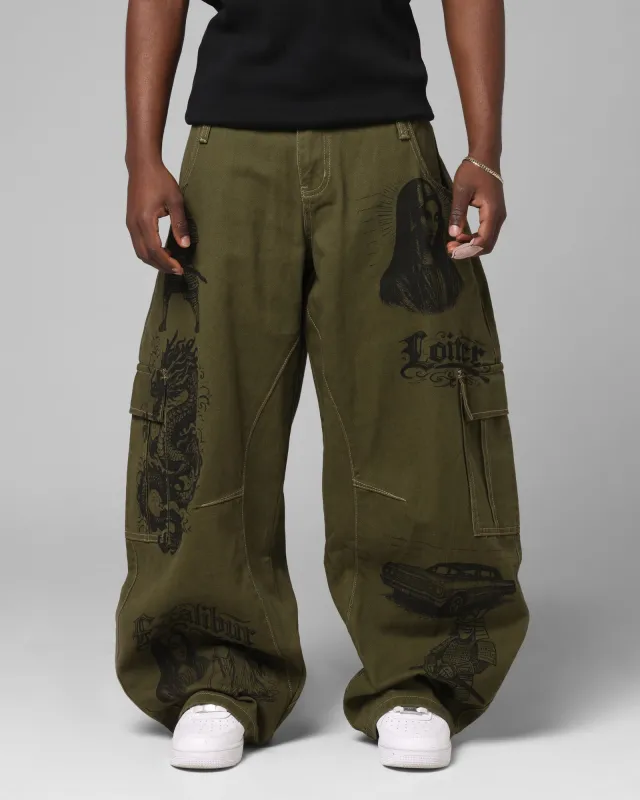 Loiter Layered Holy Fire Cargo Pants Khaki sold by Culture Kings