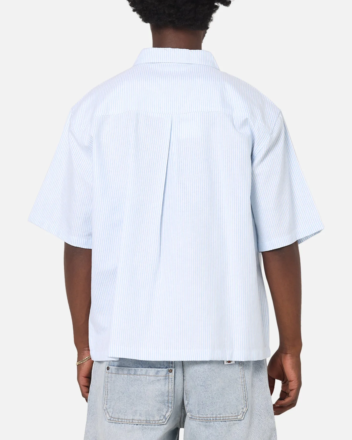 Carre Oxford Stripe Zip Up Shirt Blue/White Stripe sold by Culture Kings product image thumbnail 3