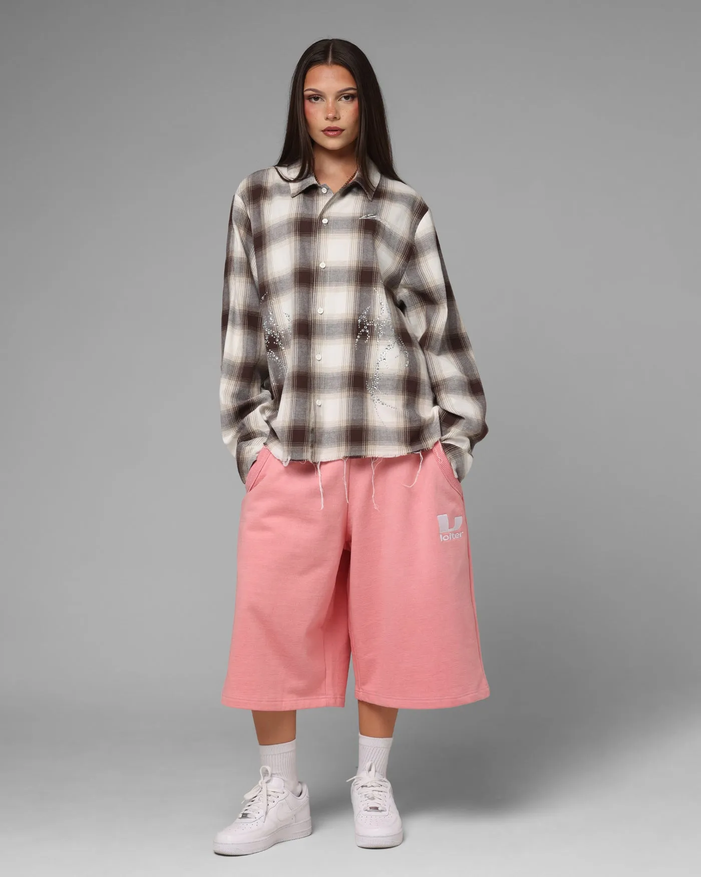 Loiter Heaven Distressed Flannel Button Up Shirt Brown/Beige sold by Culture Kings product image thumbnail 4