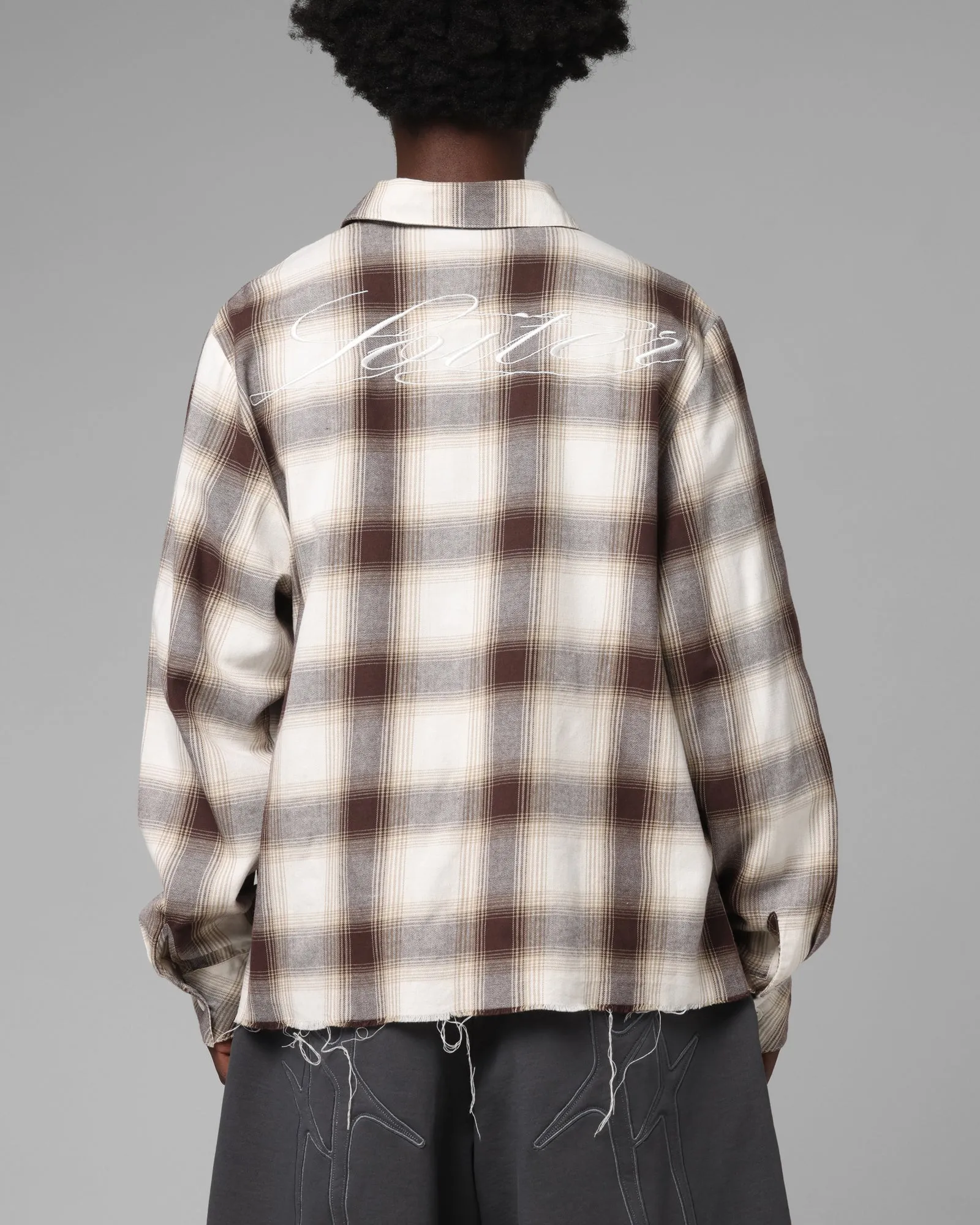 Loiter Heaven Distressed Flannel Button Up Shirt Brown/Beige sold by Culture Kings product image thumbnail 2
