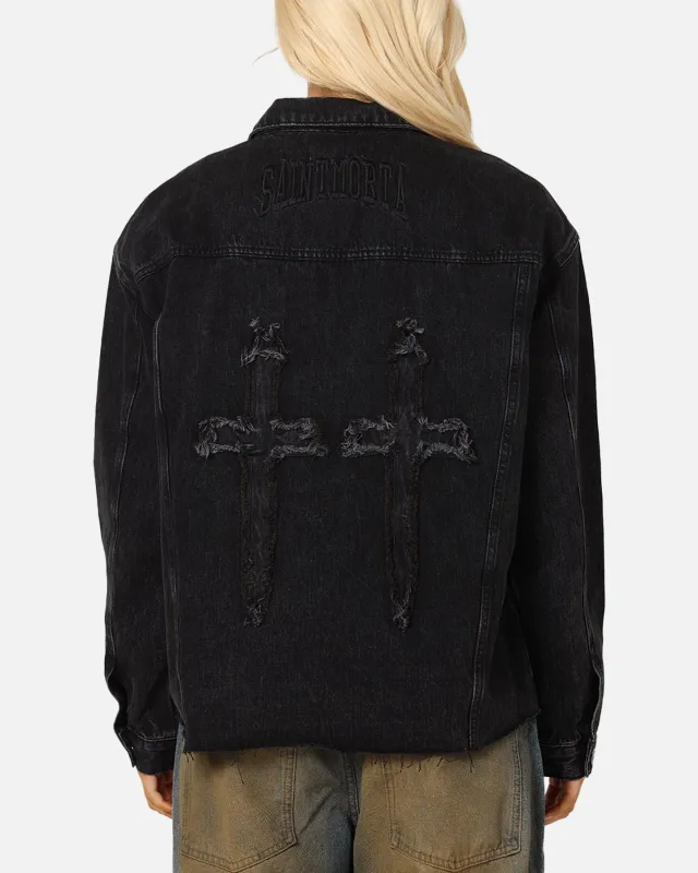 Saint Morta Daggers Cutoff Denim Jacket Vintage Black sold by Culture Kings
