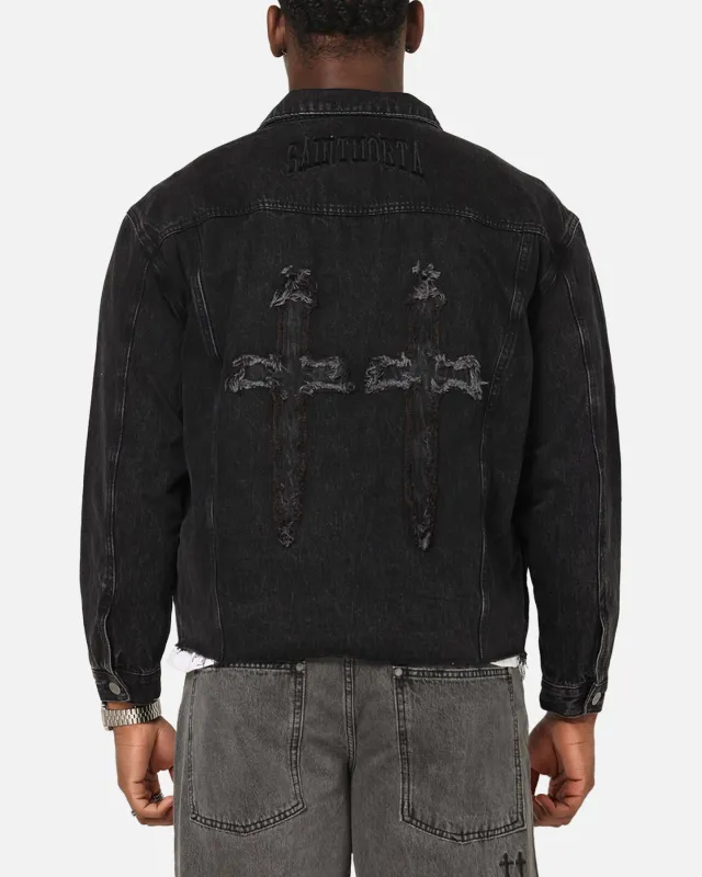 Saint Morta Daggers Cutoff Denim Jacket Vintage Black sold by Culture Kings