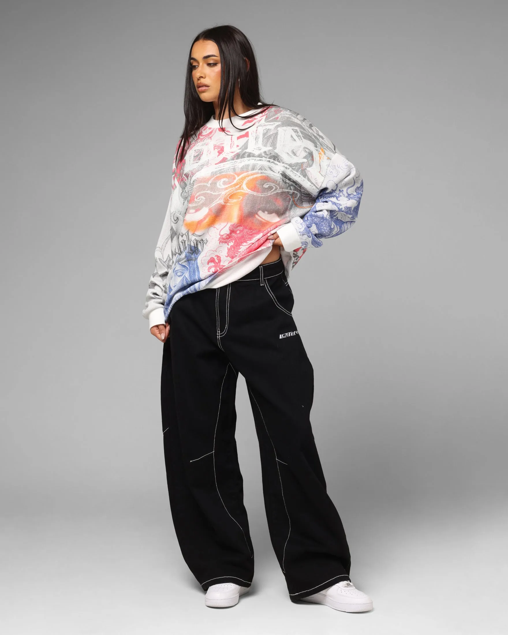 Loiter Sketch Book Long Sleeve T-Shirt White sold by Culture Kings product image thumbnail 2