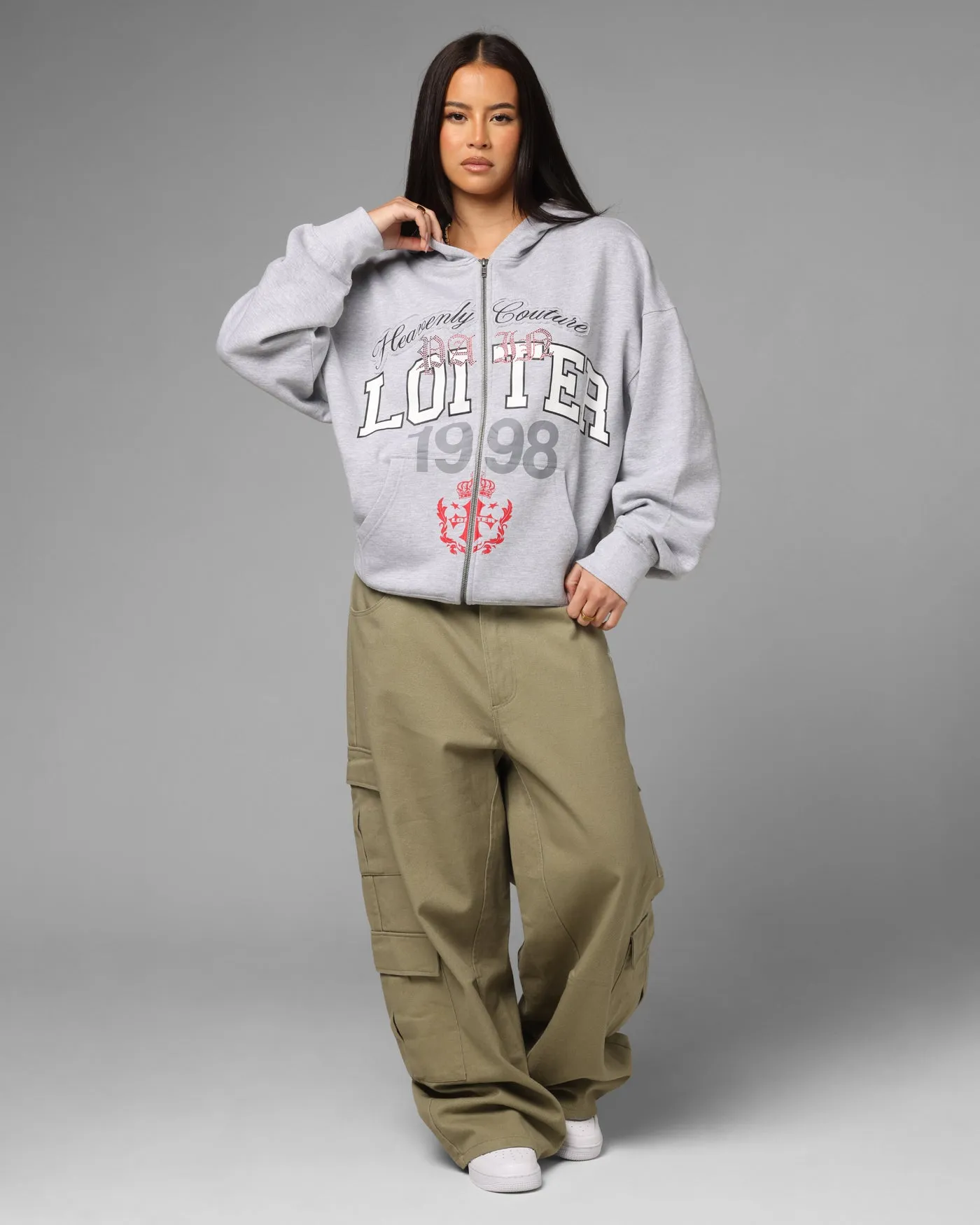 Loiter Drop Out Zip Hoodie Grey sold by Culture Kings product image thumbnail 3