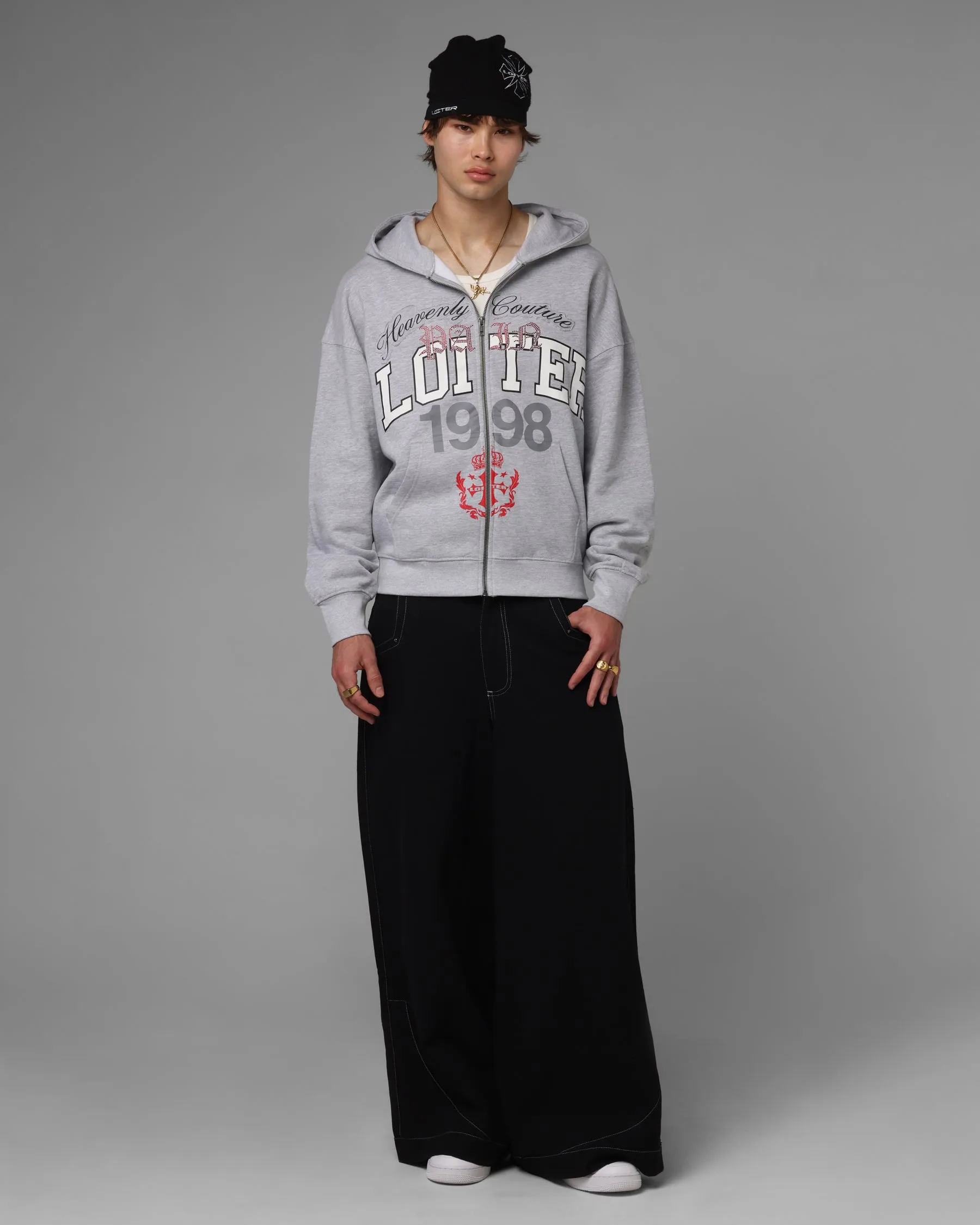 Loiter Drop Out Zip Hoodie Grey sold by Culture Kings product image thumbnail 3